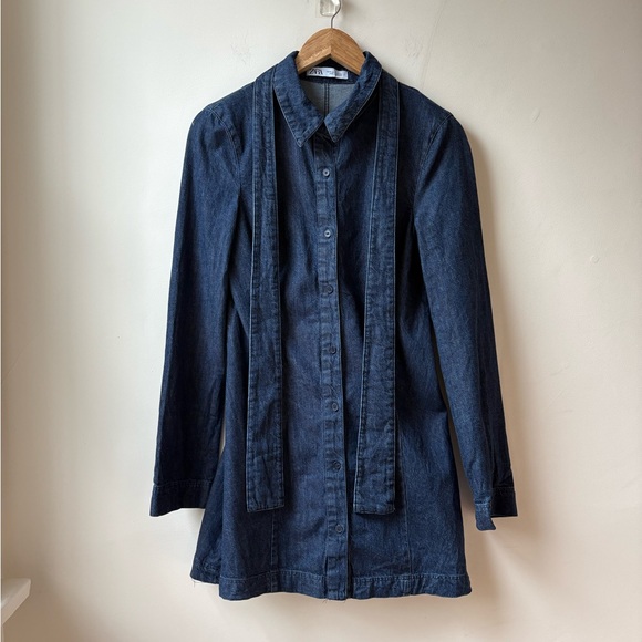 Zara Cotton Denim Dress - Picture 13 of 14